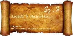 Szoták Hajnalka névjegykártya